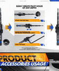 Steps on using 15 Piece Countersink Drill Bit Set With 2 Wood Plug Cutters 3/8 And 1/2 Inch shown with adjustment details