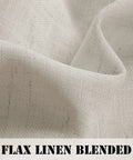 Close-up of light filtering linen textured curtains flax blend fabric