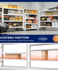 Badass 4000 Lbs Rolling Garage Shelving Rack With Heavy Duty Swivel Wheels And Fully Adjustable 4 Tier Design showcasing adjustable shelving space in a workshop.