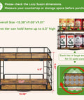 Dimensions of 360 Degree Rotating Lazy Susan Can Organizer For Pantry Storage, Holds Twenty Six Cans, Black Smooth Spin Kitchen Rack.