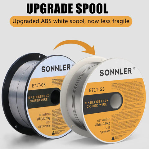Three Packs Two Pound 0.035 Flux Core MIG Welding Wire For E71TGS Mild Steel with upgraded ABS spools