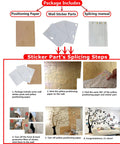 Tree Wall Decals For Living Room And Bedroom, 3D DIY Photo Frame Tree Mural, setup instructions with positioning paper and stickers
