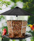Retractable Outdoor Bird Feeder With Huge Capacity Seed Storage Easy Fill Top Latch For Quick Cleaning Hanging Bird Feeder
