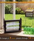 Cordless Solar Bug Zapper Outdoor 4500V With Dual Solar Panels Covers One Half Acre IPX5 Waterproof