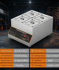 Front view of Heavy Duty Electric Chocolate Melter And Tempering Machine With 12kg Capacity, stainless steel, digital control panel