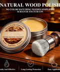 Wood Repair Balm And Polishing Wax To Knock Out Gnarly Scratches In A Snap On Furniture, 3.5 Oz tin with brush on polished wood