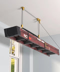 Ladder Storage Pulley Hoist Self Locking Hanger For Garage Ceiling Lift System Holds 100 Lb, Fits 10 To 18 Foot Ceilings