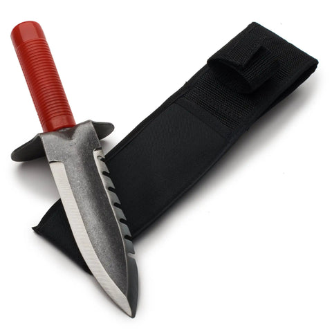 Pro Hori Hori Garden Knife 12 Inch Multipurpose Digging Tool With 7 Inch Serrated Alloy Blade And Hand Guard for weeding.