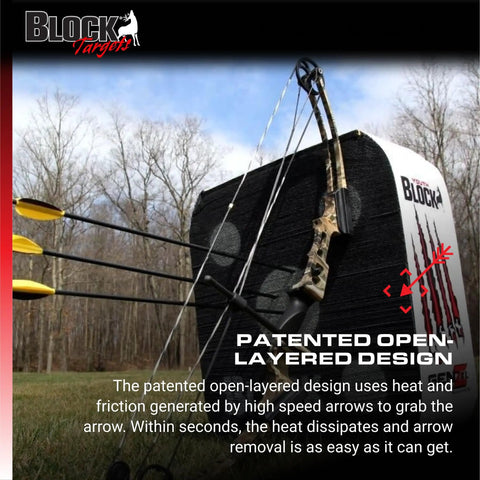 GenZ XL 20 Inch Youth Archery Target For Beginners Up To 40 Lb Bows, easy arrow removal, open layer design with bow and arrows