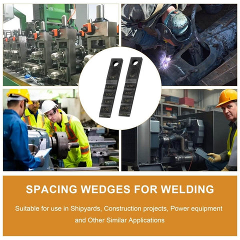 Three Quarters Inch By Four Inch Pipe Spacer Wedge Step Gauge For Welding Alignment Pro Grade Dual Wedge Tool With Lanyard Hole Pipefitter Essentials Great For Precise Gap Setup On Plate And Pipe 2 Pack shown with industrial applications