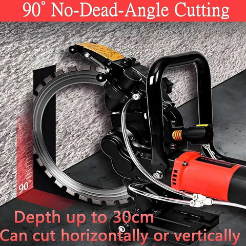 Pro Power 8800W Ring Concrete Saw Rips Through Concrete And Steel With 11.8 Inch Depth Electric Wall Grooving Tool with diamond blade.