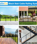 Four Foot 304 Stainless Steel Handrail With Durable Nylon End Caps For Sleek Cable Railing On Decks And Patio Stairs Built Tough As Nails To Hold Your Own Against Weather And Keep Your Deck Looking Fresh in outdoor and indoor settings.