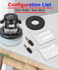 Atsmk 120V vacuum motor, 2-stage high-efficiency with black housing and included gasket.