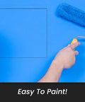 Heavy Duty Galvanized Steel Access Panel For Drywall Ceilings White Wall Cover with painting roller on blue surface.
