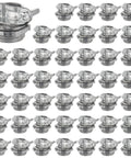 Heavy Duty Zinc Alloy Cable Connectors 50 Pack 1/2 Inch Wire Clamps For NM Cables And Metal Conduit arranged in a grid.