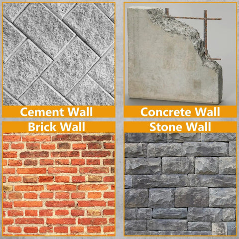 Grid showing cement, concrete, brick, and stone wall textures