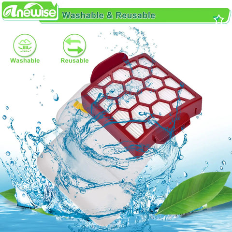 HEPA filter of Shark Navigator Upright Vacuum Filter Replacement Kit For Pet Pro Plus And Rotator Series being washed with water