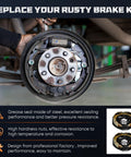 Front view of electric trailer brake kit, 12x2 in, 4-piece set (2R/2L) for 5-hole hubs on 5,200–7,000 lb axles, Amazon