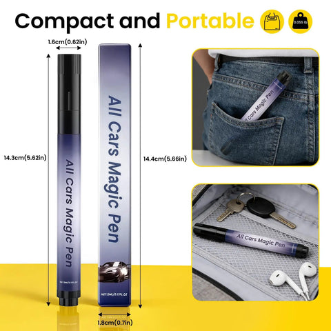 Scratch Remover Pen For Cars, Magic Car Scratch Repair Pen That Works On All Colors, 2 Pack in pocket and on car seat