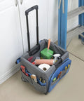 Mobile Folding Utility Cart With Canvas Organizer Bag, Grab And Go Rolling Cart For Groceries Tools Laundry Books And More