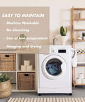 Easy care instructions for Farmhouse Rustic Barn Door Curtain Panels Two Pack Set with washing machine and laundry room decor