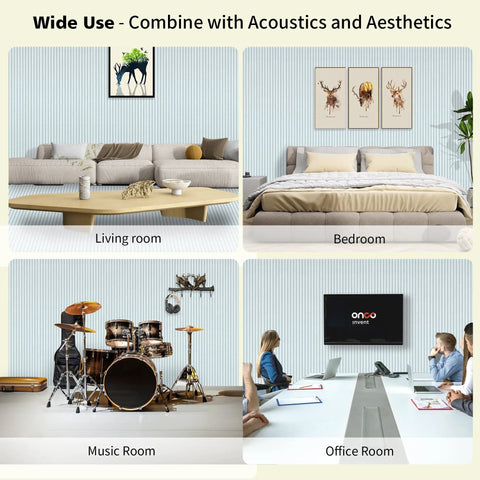 Top Tier White Acoustic Wall Panels Ten Pack Soundproof Foam Tiles For Podcast Room Home Office Noise Reduction Echo Busting in various rooms.