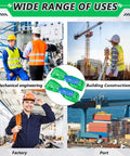 Two Pack Green Polyester Round Slings For Hoist And Towing featured in mechanical engineering, building construction, factory, port.