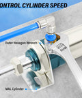 304 Stainless Steel Push To Connect Elbow Fitting Three Eighths Inch Outer Diameter 90 Degree Tube Lock on cylinder setup