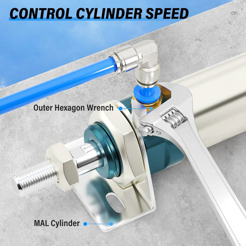 304 Stainless Steel Push To Connect Elbow Fitting Three Eighths Inch Outer Diameter 90 Degree Tube Lock on cylinder setup