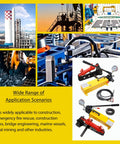 Heavy Duty Manual Hydraulic Torque Wrench With Embedded Pressure Gauge Delivers A Rock Solid 9954 Nm Output For Serious Construction Jobsite Fastening, shown in use across various job sites.