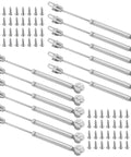 Damn Solid 10 Pack 100N Gas Struts Smooth Pneumatic Cabinet Door Lift Supports Soft Close Hydraulic Hinges Includes Fifty Mounting Screws.