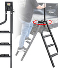 45 Inch Foldable Tailgate Ladder With Grab Handle For Pickup Trucks, Heavy Duty Step Up Access, Fits Ford F Series, Ram 2500, Silverado And More, 600 LB Capacity, Easy Install on truck bed