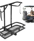 Heavy Duty Golf Cart Rear Seat Bag Holder Rack For 2 Inch Receiver Fits EZGO Yamaha Club Car Steel Powder Coated Black