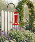 2 Pack 10oz Plastic Hummingbird Feeder With Ant And Bee Proof Design, Six Flower Shaped Feeding Ports, Easy Clean Red Nectar Feeders For Outdoor Hanging, Perfect Gift For Mom And Bird Lovers