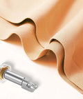 Rotary blade and drive housing accessory, side view showing silver shaft and gold gear.