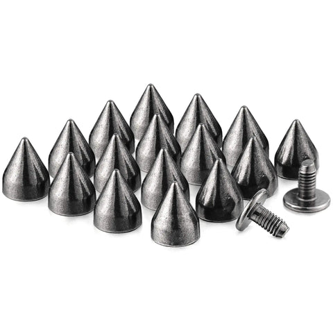Heavy Duty 100 Piece Gunmetal Cone Spike And Rivet Screw Kit For Badass Leathercraft Diy Rockin Punk Style Clothing Shoe Belt Bag Adornments Solid Build Heavy Duty Fasteners with zinc alloy spikes