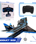 Remote Control Airplane For Beginners And Kids Eight To Twelve And Adults Easy To Fly Outdoor Jet Glider With Six Axis Gyro Stabilization And Durable MPP Material Built For Stable Flights And Fun Learning Black with controller and box