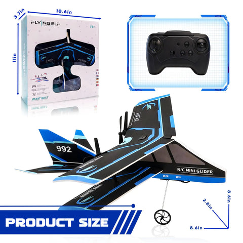Remote Control Airplane For Beginners And Kids Eight To Twelve And Adults Easy To Fly Outdoor Jet Glider With Six Axis Gyro Stabilization And Durable MPP Material Built For Stable Flights And Fun Learning Black with controller and box