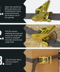 Steps to use Heavy Duty 2 Inch by 16 Foot Ratchet Tie-Down Straps For E Track With Spring Fittings on cargo