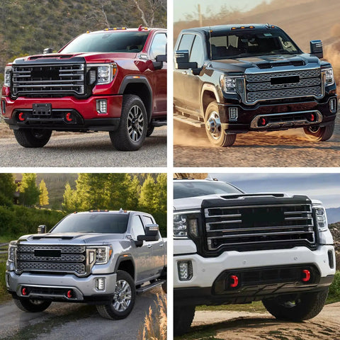Red Tow Hook Covers for GMC Sierra HD 2500 And 3500 2019 Through 2026 Custom Fit Front End Tow Hook Covers Protectors