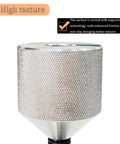 Close-up of stainless steel tool with engraved non-slip texture surface, showcasing high texture and durability.