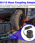 Top Shelf Air Compressor Hose Adapter With Slick Dust Cover And Rock Solid A R B Quick Connect Coupling For Universal On Board Systems Secure Tank Gauge Air Chuck Plug And Play Setup near off-road vehicle.