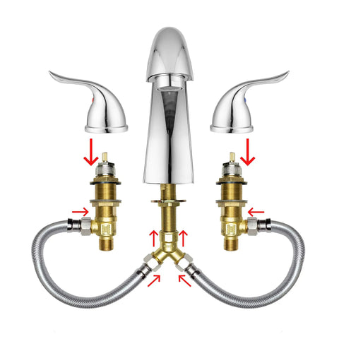 Elegant Widespread Roman Tub Faucet With Chrome Plated Finish Winged Two-Lever Handles For Quick Temp And Flow Control