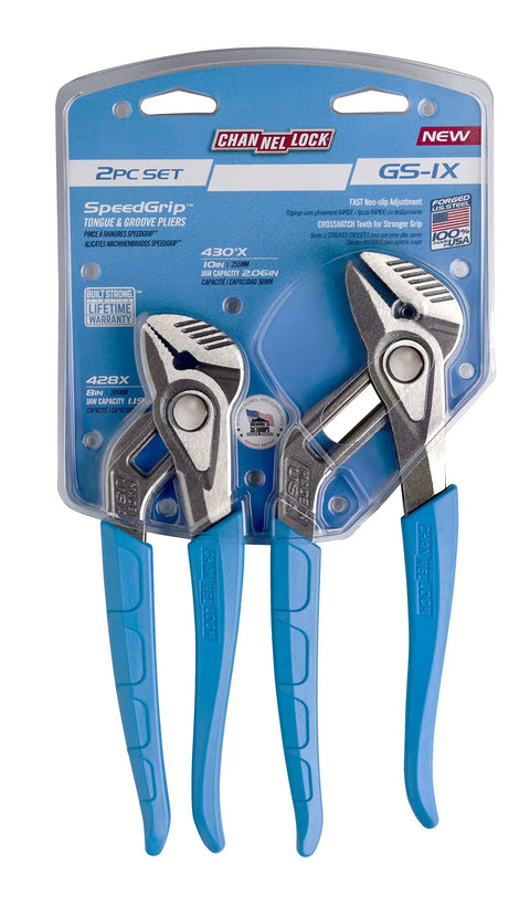 Tongue And Groove Pliers Set 8 And 10 Inch, Adjustable Groove Joint Pliers With Quick Adjust Button, Speed Grip, Laser Hardened Teeth