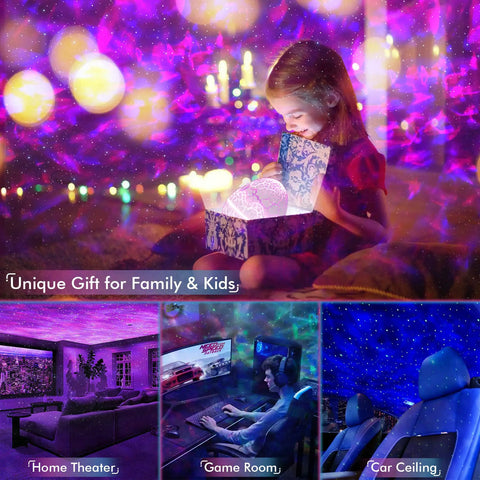 Star Projector Galaxy Night Light Dope Nebula Show With White Noise Music Player Bluetooth Speaker 14 Colors And Timer Remote