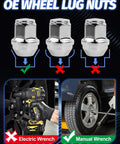 20 Piece M14x1.5 Chrome Lug Nuts Set For Lincoln Edge MKX MKZ Aviator Wheels Replacement installation instructions.