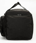 60L Heavy Duty Duffel Travel Bag With Waterproof 900D Exterior And Foldable Design, front view of durable black gear bag