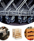 Ultra Low Profile One Inch Swivel Caster Wheels With Dead Quiet TPR Rubber Smooth Floor Friendly Ride No Hassle Mounting For Beds And Cabinets Slick Four Pack on shopping carts.
