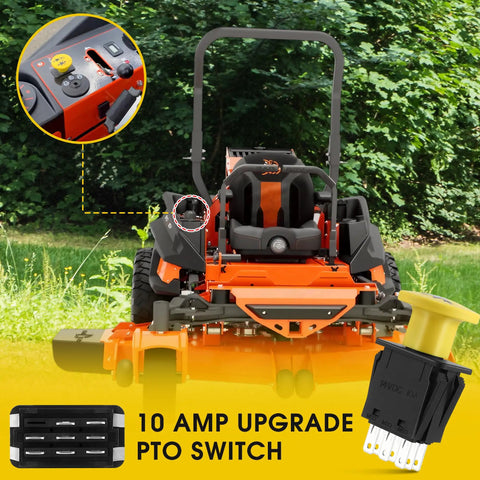 PTO Switch For Lawn Mower Clutch Upgrade 10 Amp Waterproof Dustproof IP65 Heavy Duty Yellow Built Tough For Bad Boy Mowers
