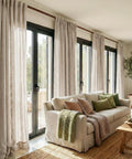 Rich Natural Linen Blend Farmhouse Curtains, 52 By 90 Inches, Two Panels, Rod Pocket And Back Tab Privacy With Light Filtering